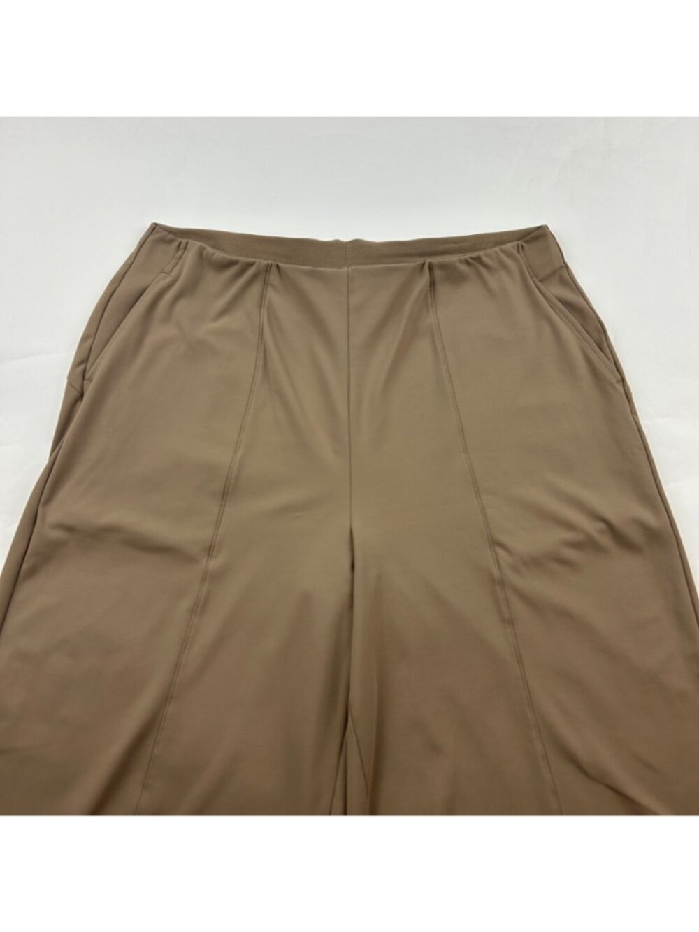Old Navy Sediment Brown Power Soft Knit High Rise Wide Leg Trouser XL - Picture 2 of 8
